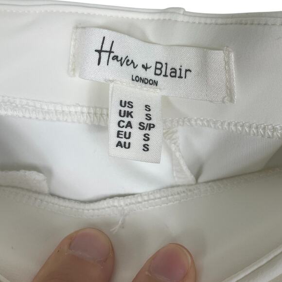 Haver & Blair London Pull On Slim Leg Crop Pants Scuba Knit Classic Preppy Small - Picture 4 of 9